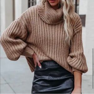 Vici Chaya Ribbed Turtleneck Sweater